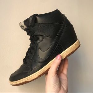 Ds NIKE 2014 DUNK SKY HI HIDDEN WEDGE BLACK/BROWN CROCO